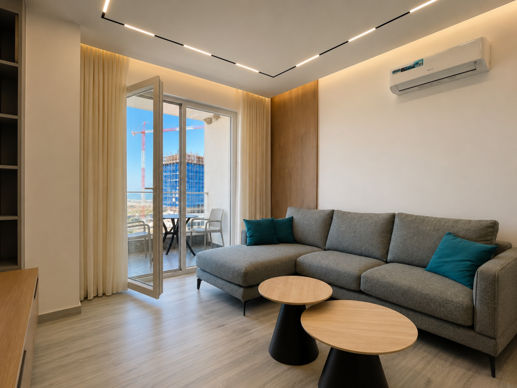 Appartamento 1+1 Arredato con Vista Mare in Vendita - Qerret, Kavaje