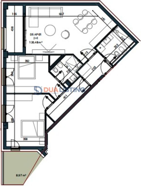 2+1 Apartment for sale in Sun Palase, Dhermi!