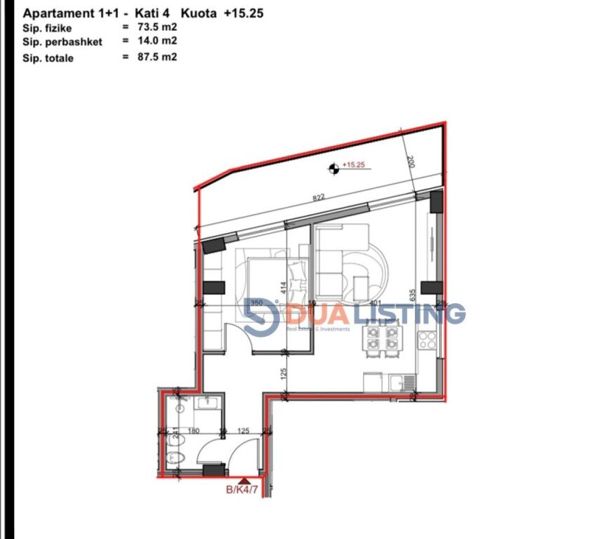 Shesim Apartament 1+1 tek Aluna 5 ne Paskuqan - 87.5 m2 96,300 €