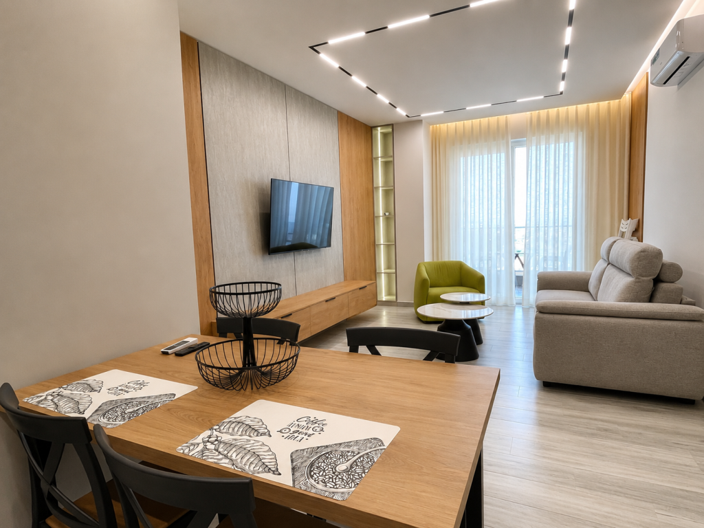 Appartamento 1+1 Arredato con Vista Mare in Vendita a Qerret, Kavajë