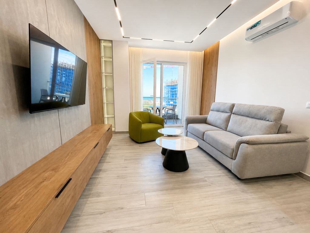 Appartamento 1+1 Arredato con Vista Mare in Vendita a Qerret, Kavajë