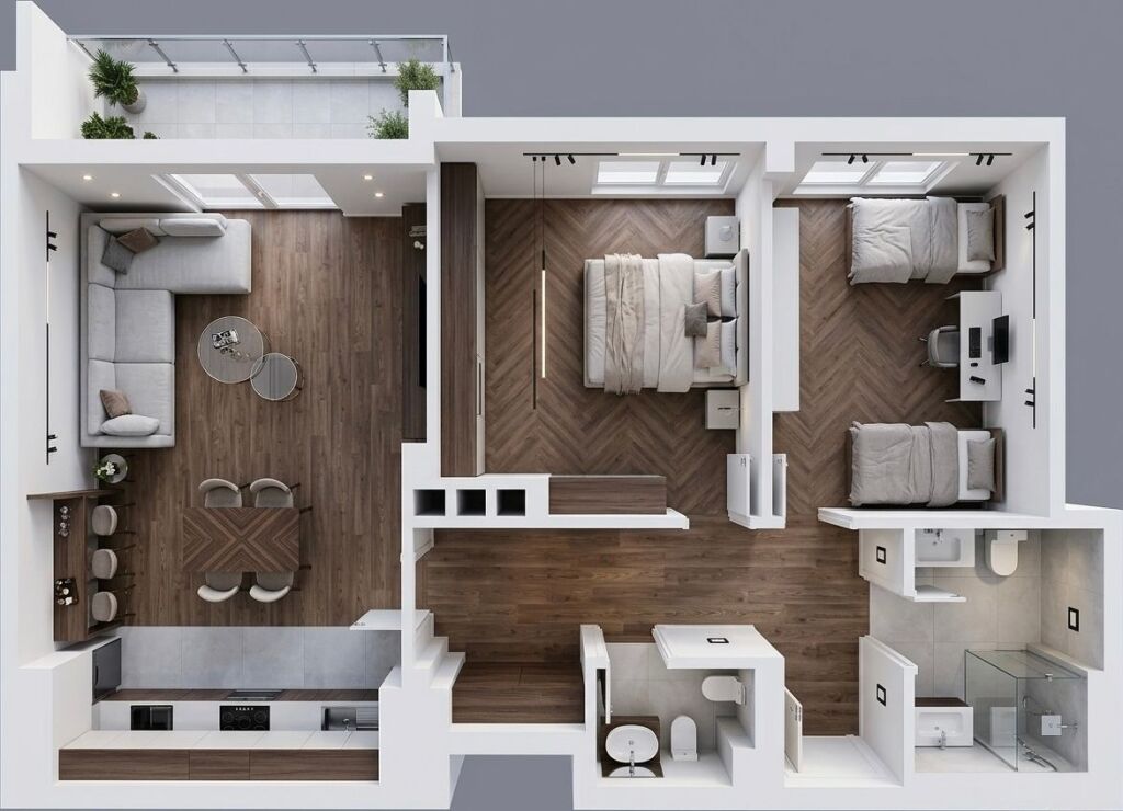 SHITET APARTAMENT 2+1+2 tek Ish Ekspozita