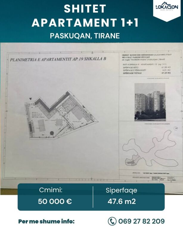 SHITET APARTAMENT 1+1 - Paskuqan, Tirane