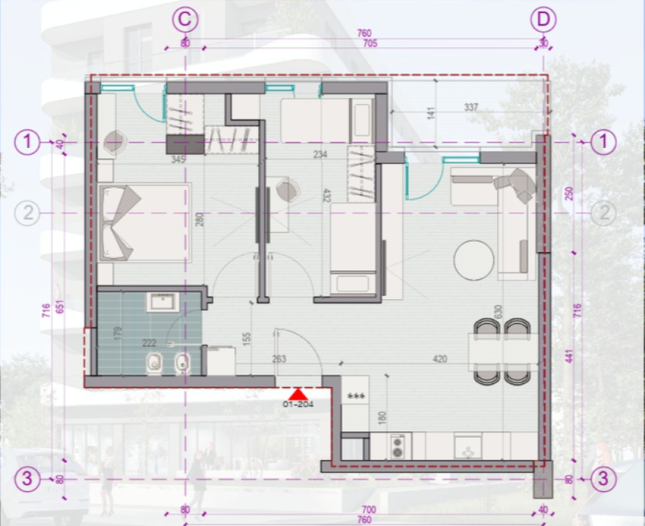 Shitet Apartament 2+1 – West Coast 1, Golem
