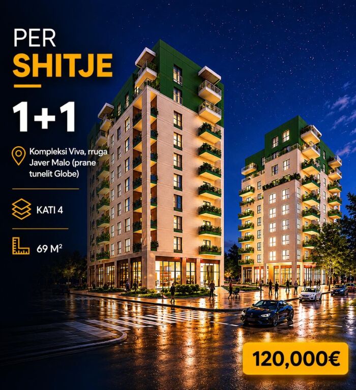 Appartamento 1+1 con Balcone in Vendita – Complesso Viva, Tirana