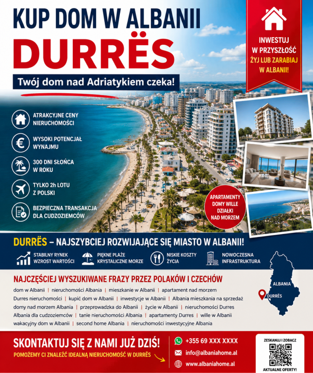 KUP NIERUCHOMOŚĆ W ALBANII – DURRËS 🌴☀️
