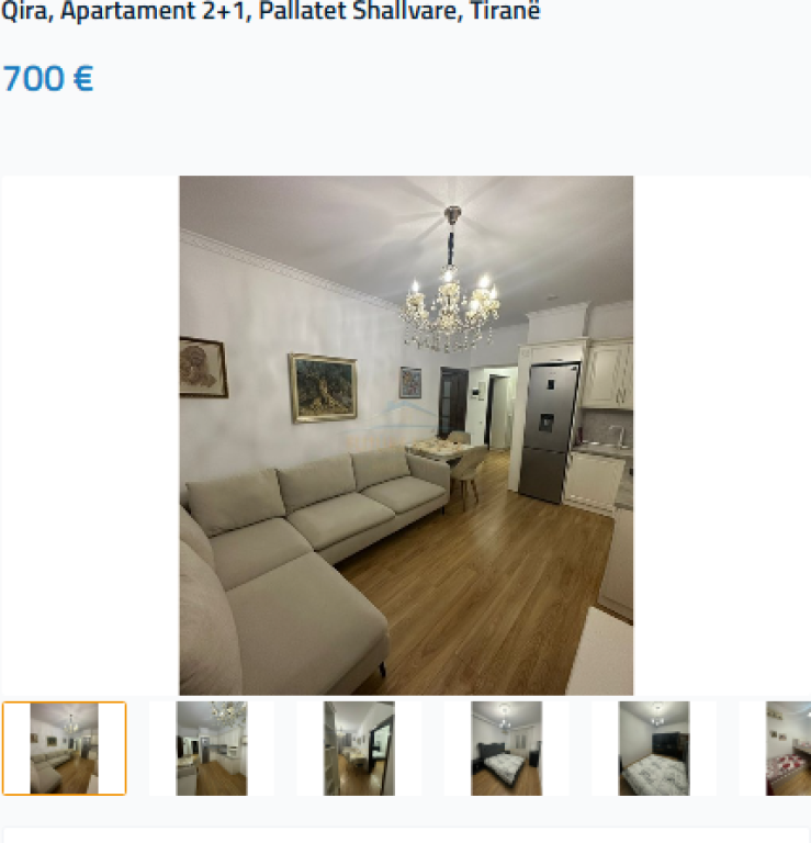 Qira, Apartament 2+1, Pallatet Shallvare, Tiranë 700 €