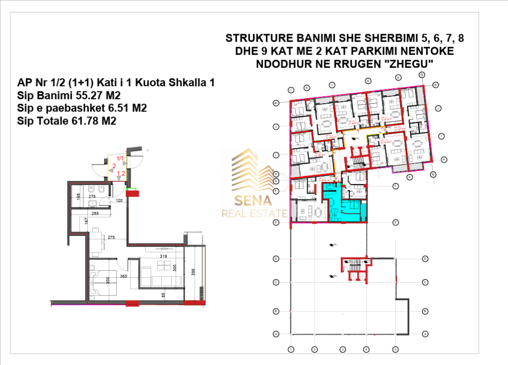 Shitet, Apartament 1+1+blk, Ali Demi – Residenca EverGreen, 95,000 Euro