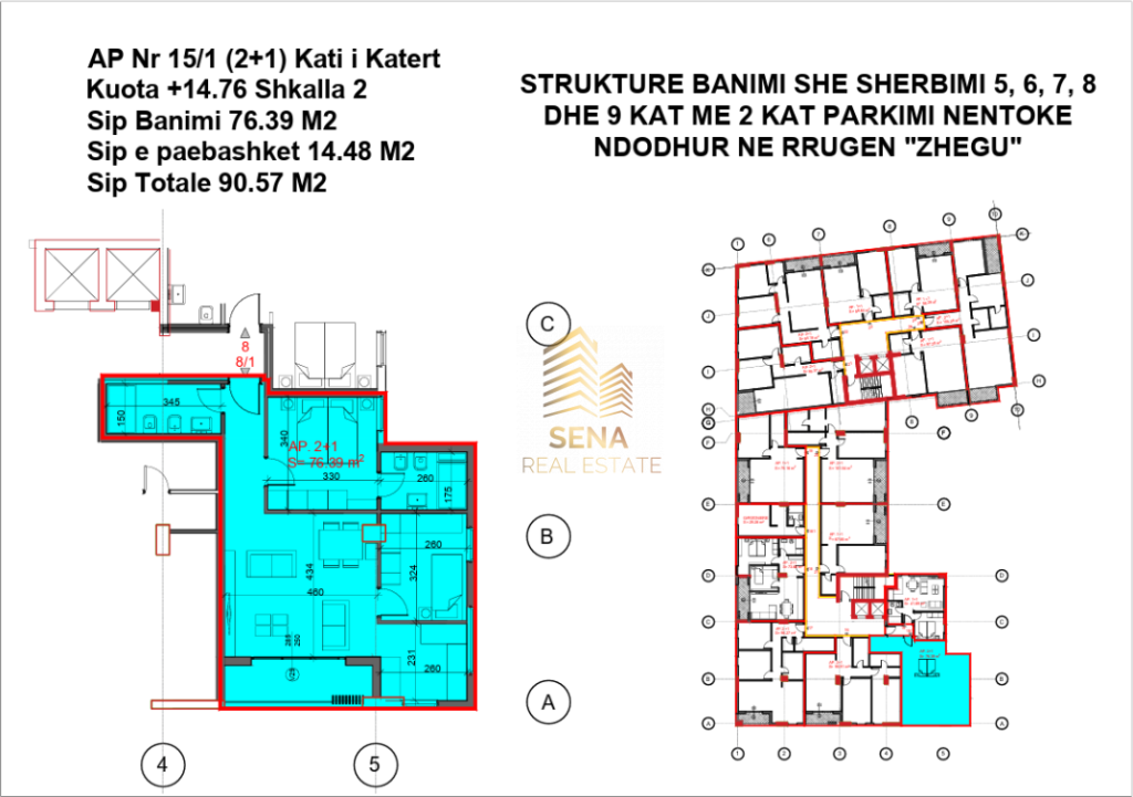 Shitet, Apartament 2+1+2+blk, Ali Demi – Residenca EverGreen, 139,000 Euro