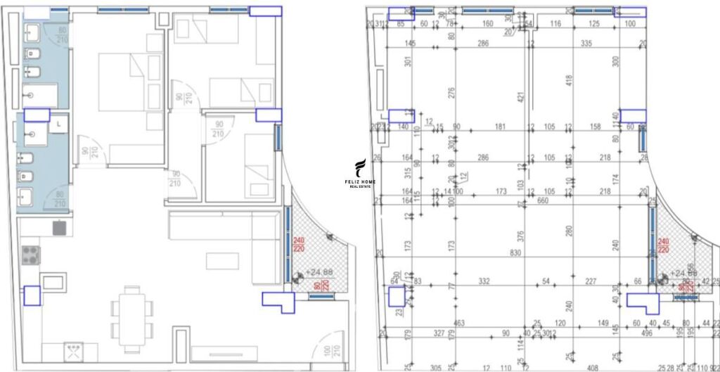 SHITET APARTAMENT 3+1 ZOGU ZI 297.000 EURO FH-76416