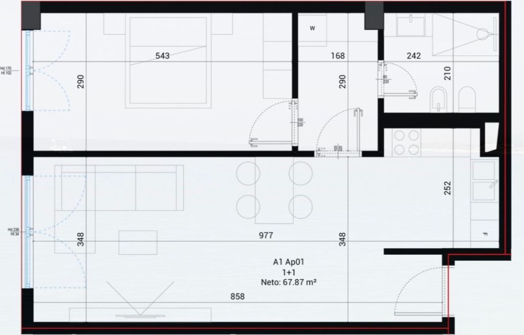 Appartamento 1+1 Square Village in Vendita - Dhërmi