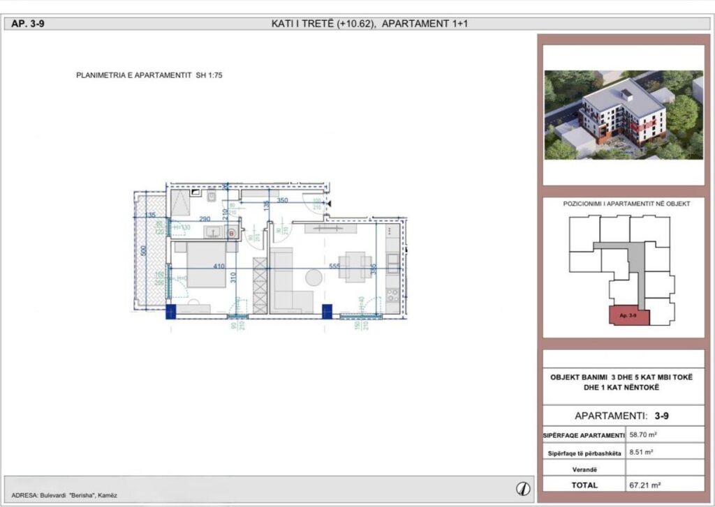 FOR SALE 2 APARTMENTS 1+1 IN KAMEZ