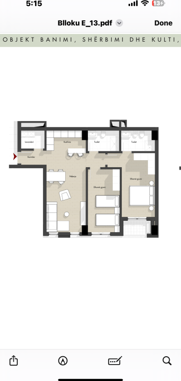 Super çmim! Apartament 2+1+2 në Shitje në 📍 Porcelan,  tek Splendor Residence. 1500€/m2 = 💶 174'100€