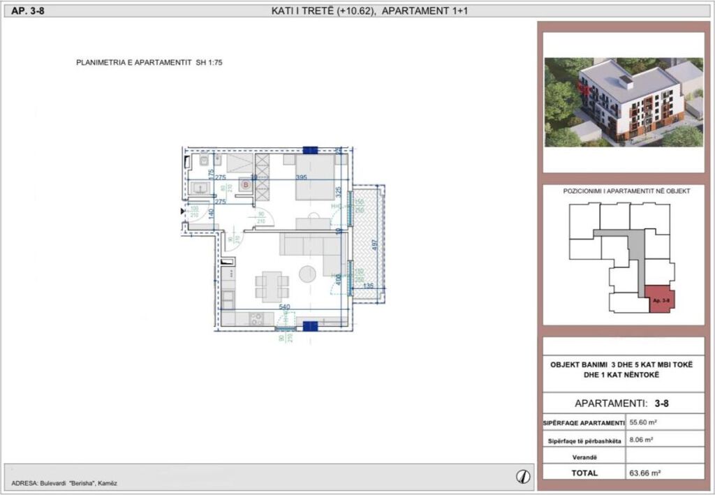 FOR SALE 2 APARTMENTS 1+1 IN KAMEZ