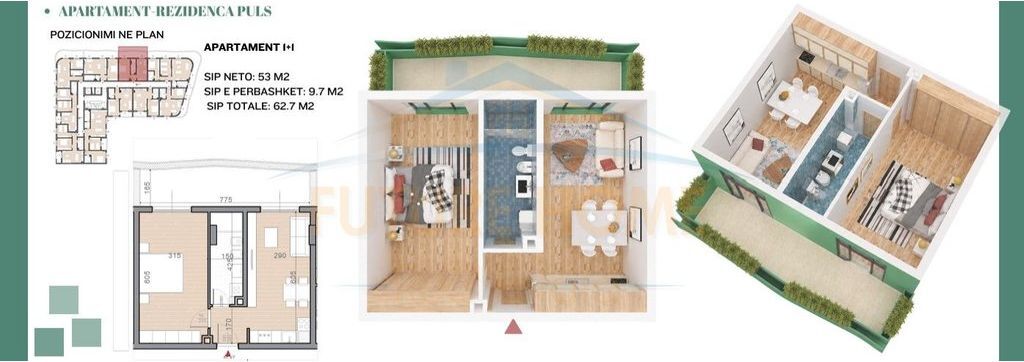 Shitet,Apartament 1+1,Spitali Amerikan 2