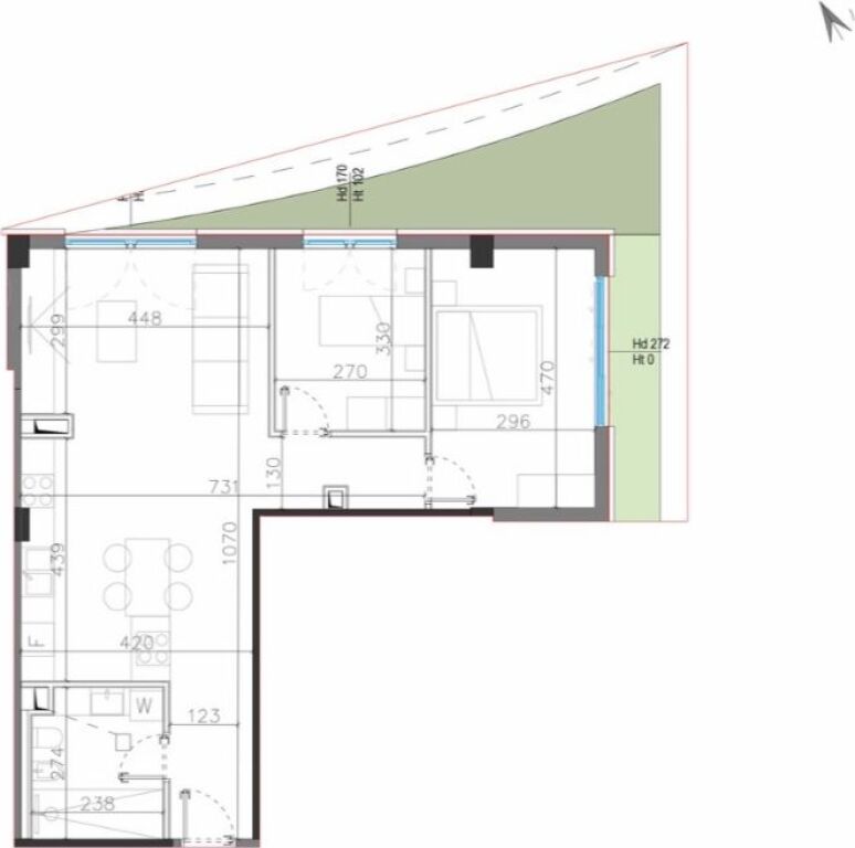 Appartamento 2+1 Square - Village in Vendita