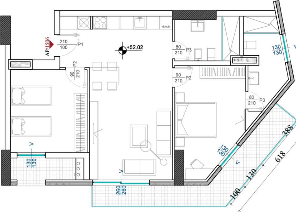 Apartment 2+1+2 for Sale – Shqiponja Square Building!📍🦅