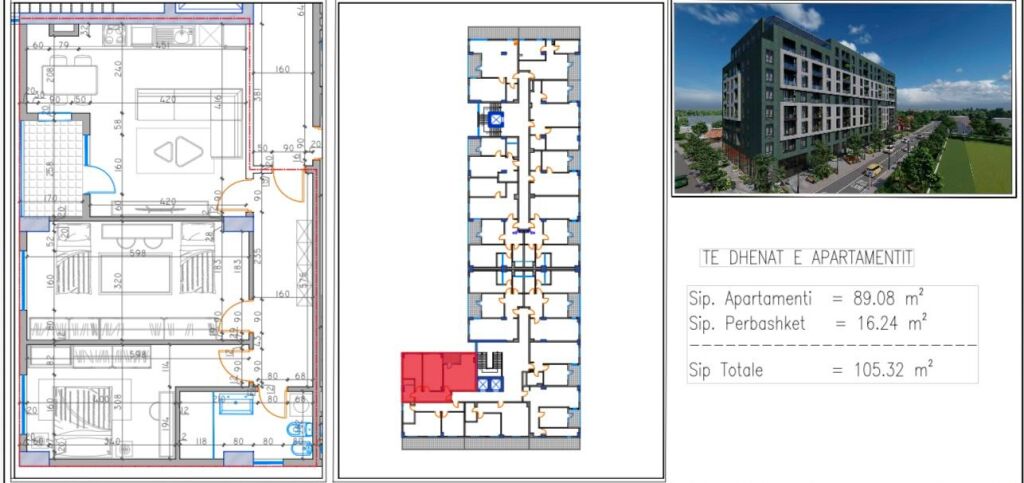 Shitet Apartamenti 2+1, Kamez prane fushave Sportive 100.000