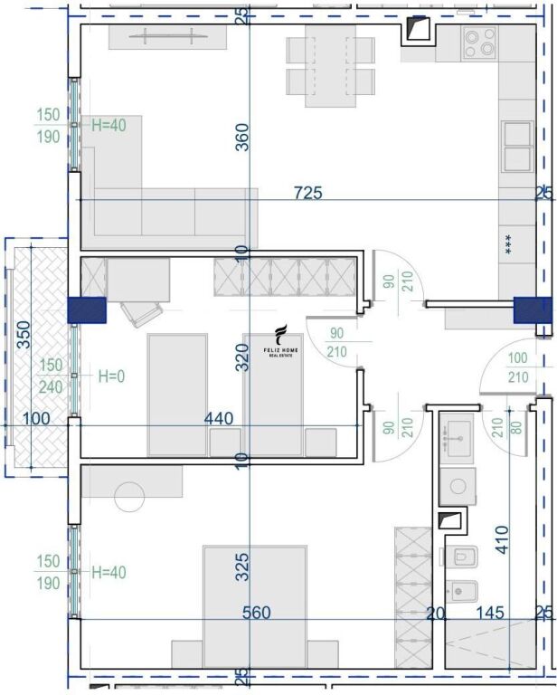 SHITET APARTAMENT 2+1 KAMEZ 83.000 EURO FH-77218