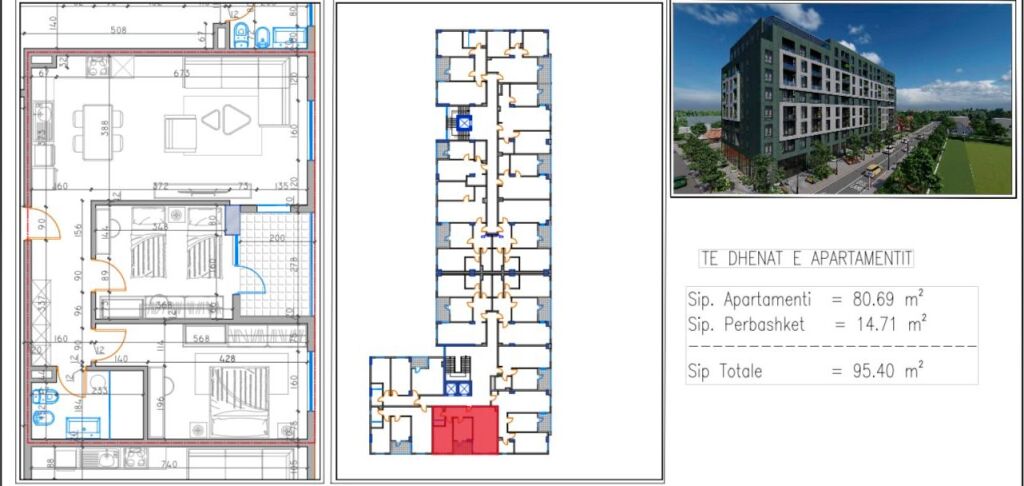Shitet Apartamenti 2+1, Kamez prane fushave Sportive  91.000 Euro