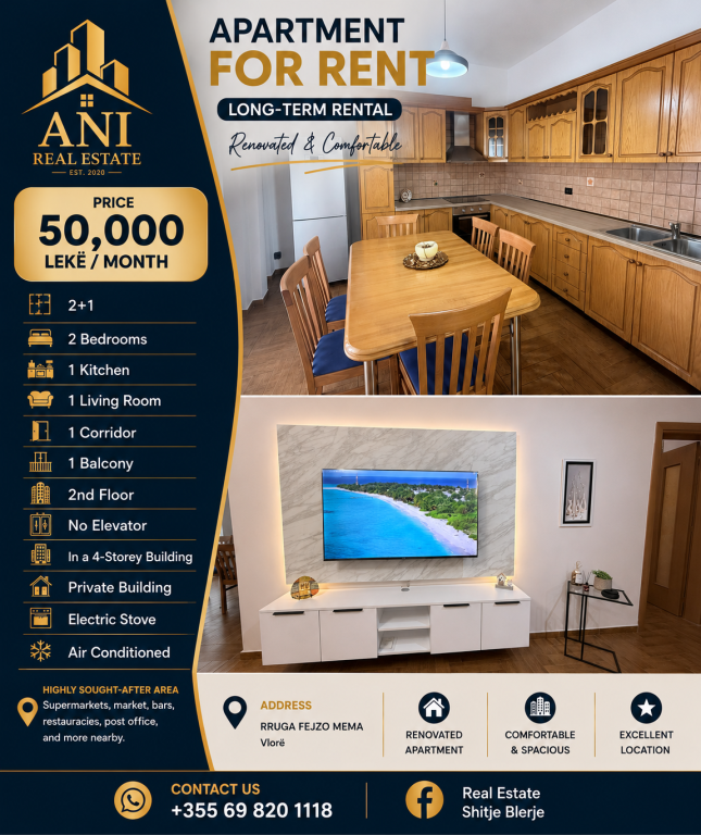 Apartament jepet me qira afatgjat