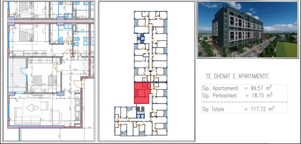Apartment 2+1+2 for sale, Kamez near the Sports fields 112,000 Euro