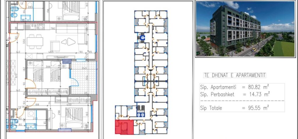 Shitet Apartamenti 2+1, Kamez prane fushave Sportive  91.000 Euro