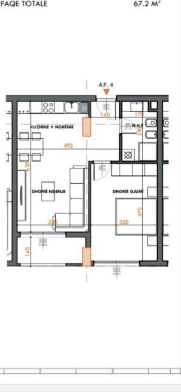Apartment 1+1 for sale in Fusha