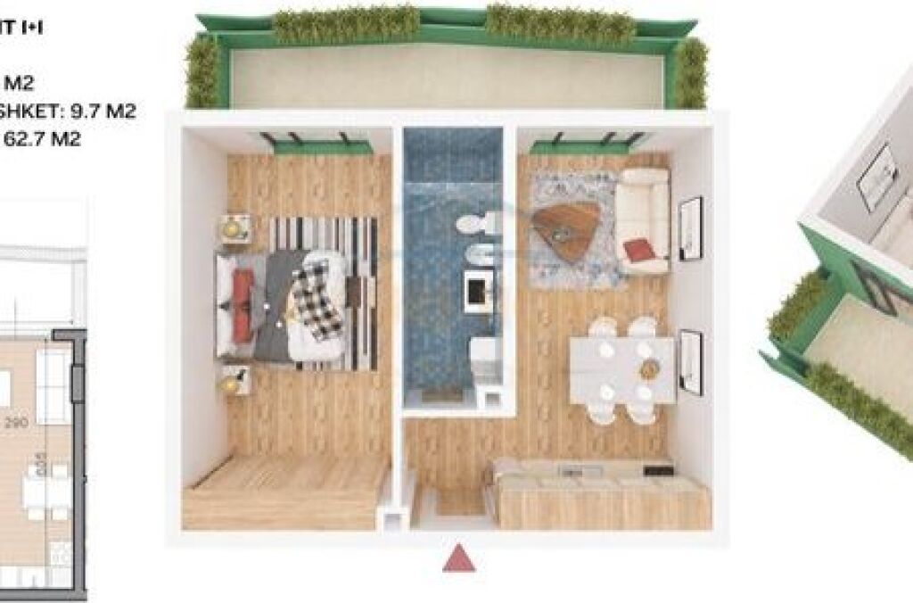 Shitet Apartament 1+1,Rezidenca Puls,Rruga e Dibres