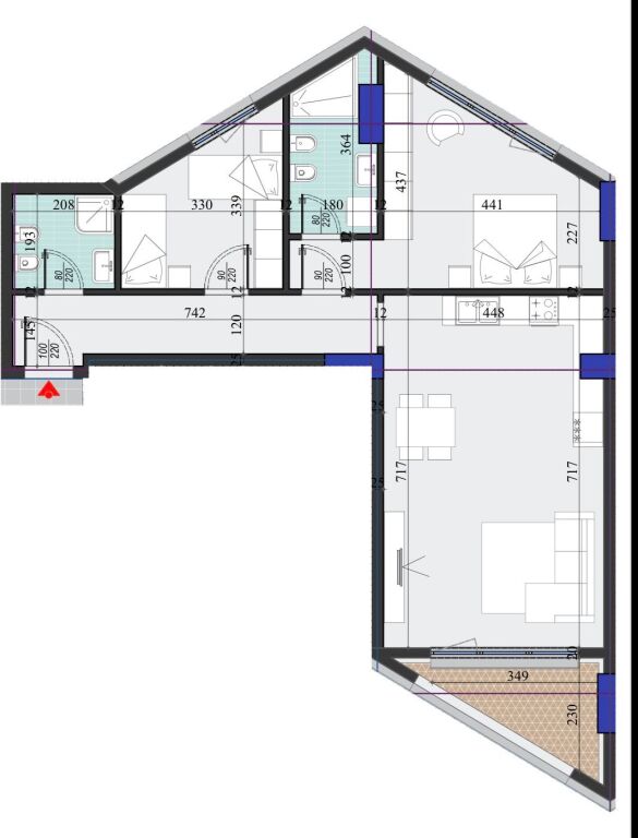 Shitet apartament 2+1+2 Colonnade Rruga Dritan Hoxha