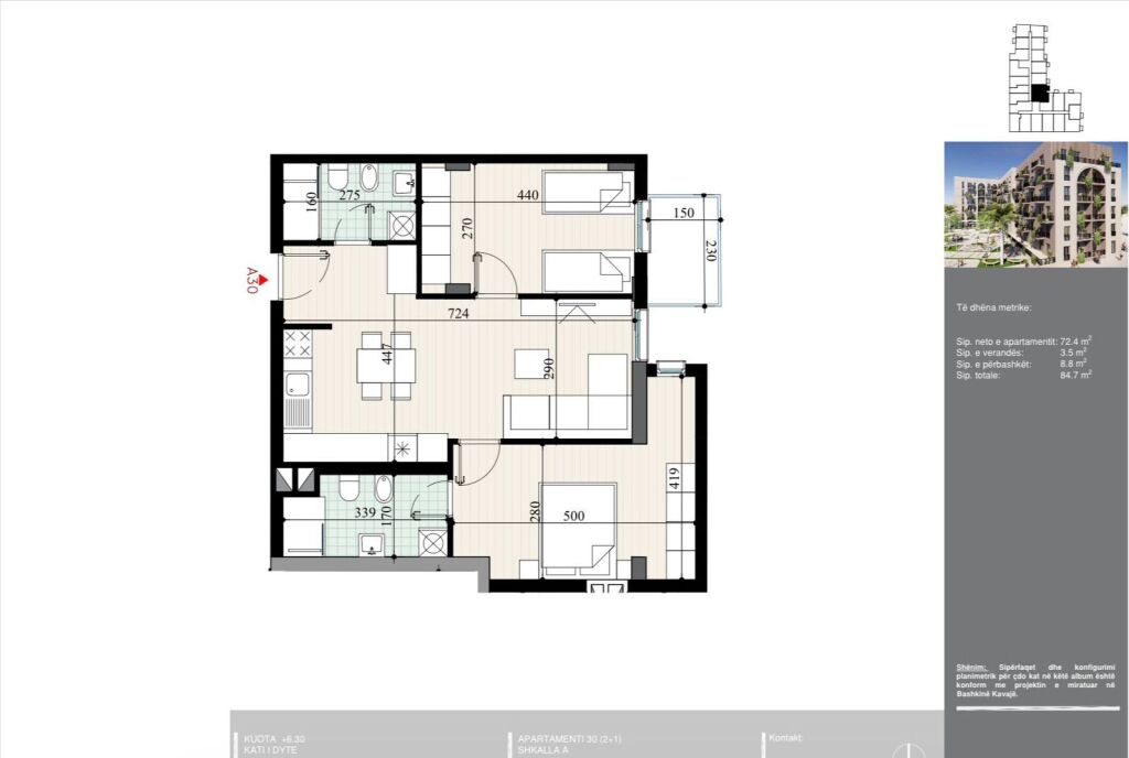 APARTAMENT 2+1 PER SHITJE TEK RESIDENCA "PERLA E BREGUT" NE GOLEM! MUNDESI PAGESE ME KESTE!