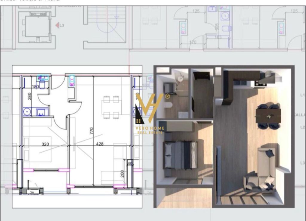 VENDESI APPARTAMENTO 1+1+BLK A UNITED TOWERS, KOMUNA E PARISIT 211.500 EURO