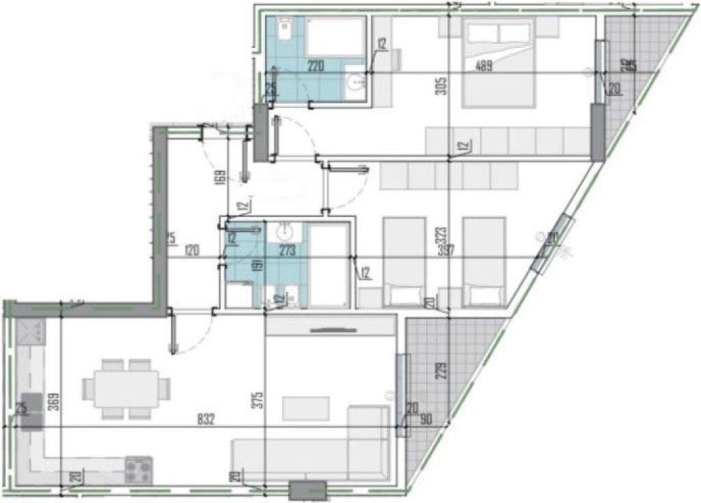 Appartamento 2+1 in vendita presso La Viola Residence a Paskuqan.