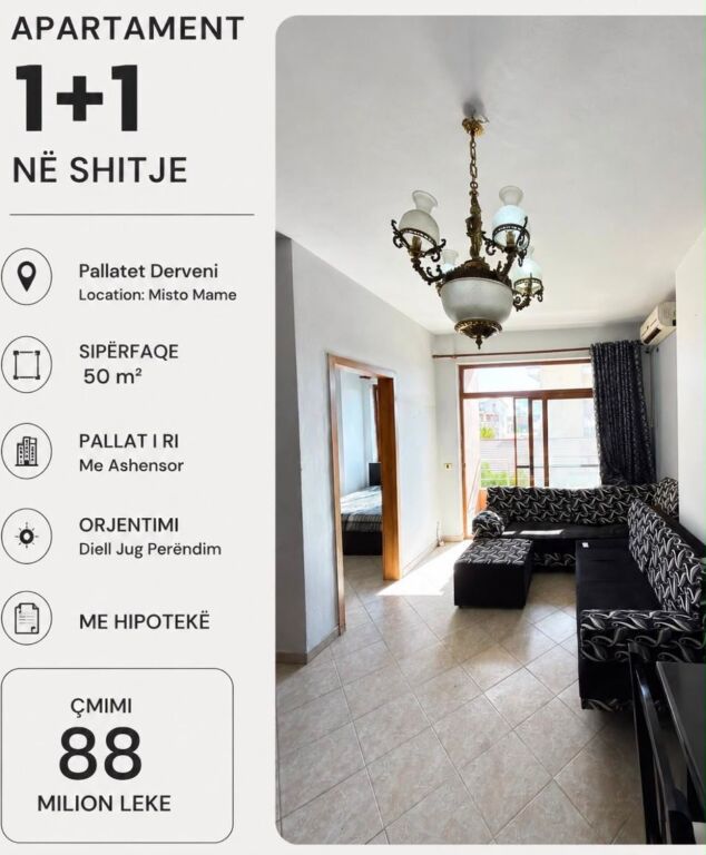 Apartment 1+1 for sale Yzberisht
