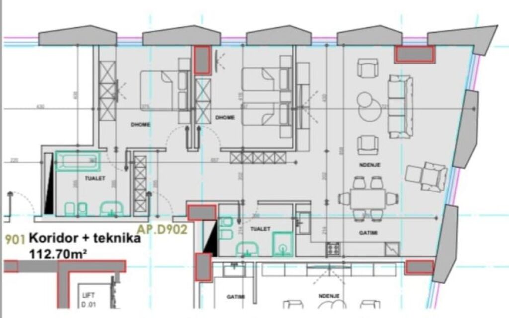 🏢 Shitet Apartament 3+1+2 – Ekspozita Building 📍