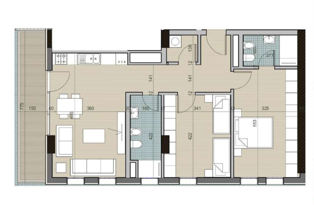 SHITET APARTAMENT 2+1 – UNIVERS CITY / Sip127.71 m²