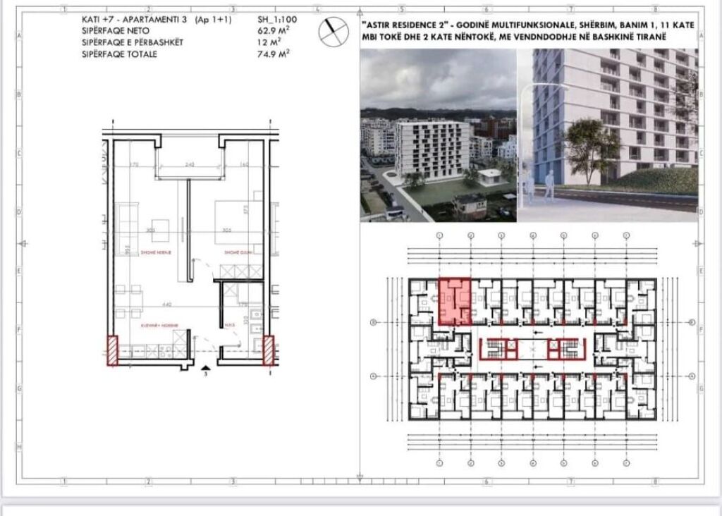 Shitet Apartament 1+1 tek Astir Residence2   