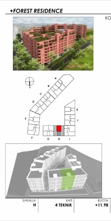 Shitet Apartament 1+1 ne Shkoze / +Forest Residenc