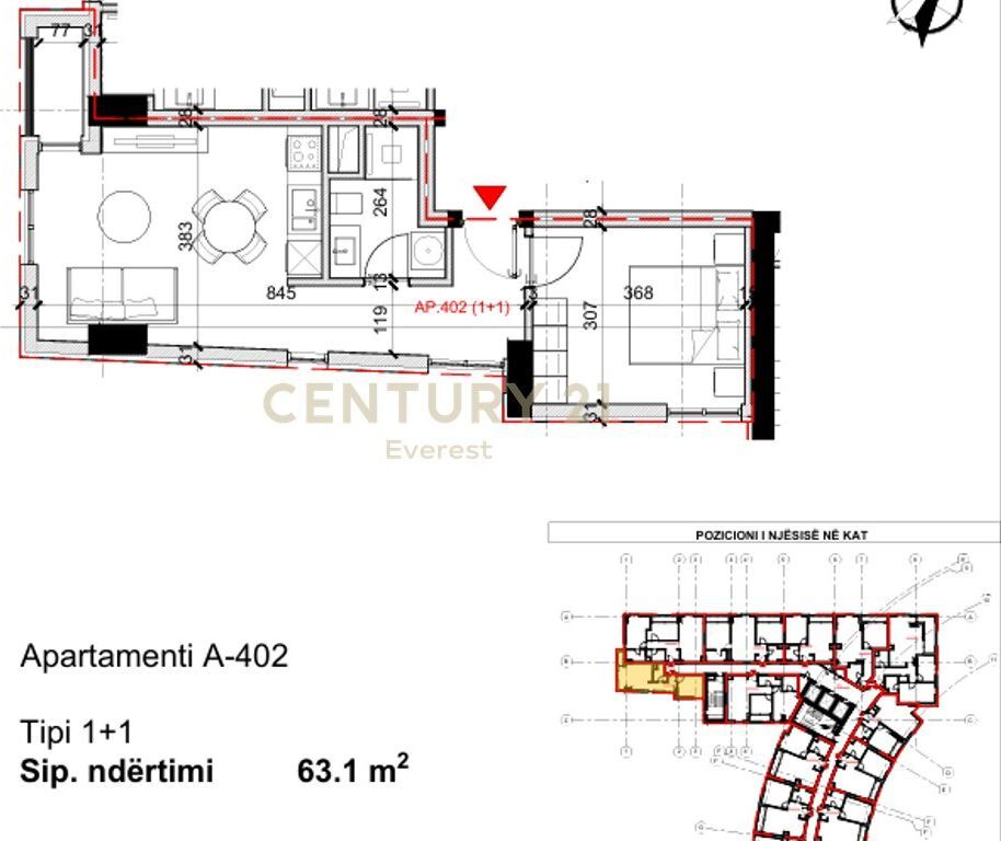 RRUGA BARDHYL, SHESIM APARTAMENT 1+1 148,300 €