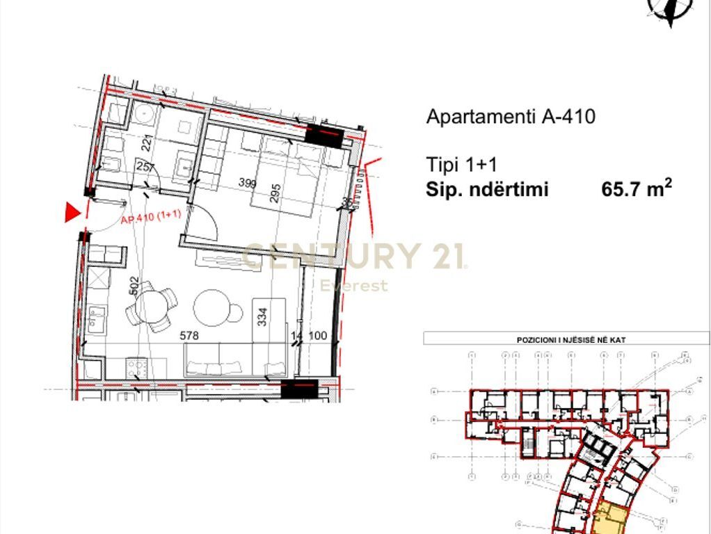 RRUGA BARDHYL, SHESIM APARTAMENT 1+1 154,400 €
