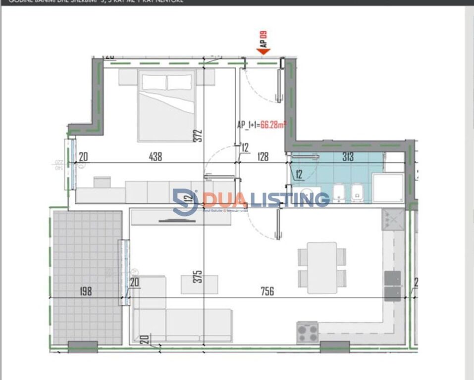 Apartament 1+1 për shitje në Paskuqan!