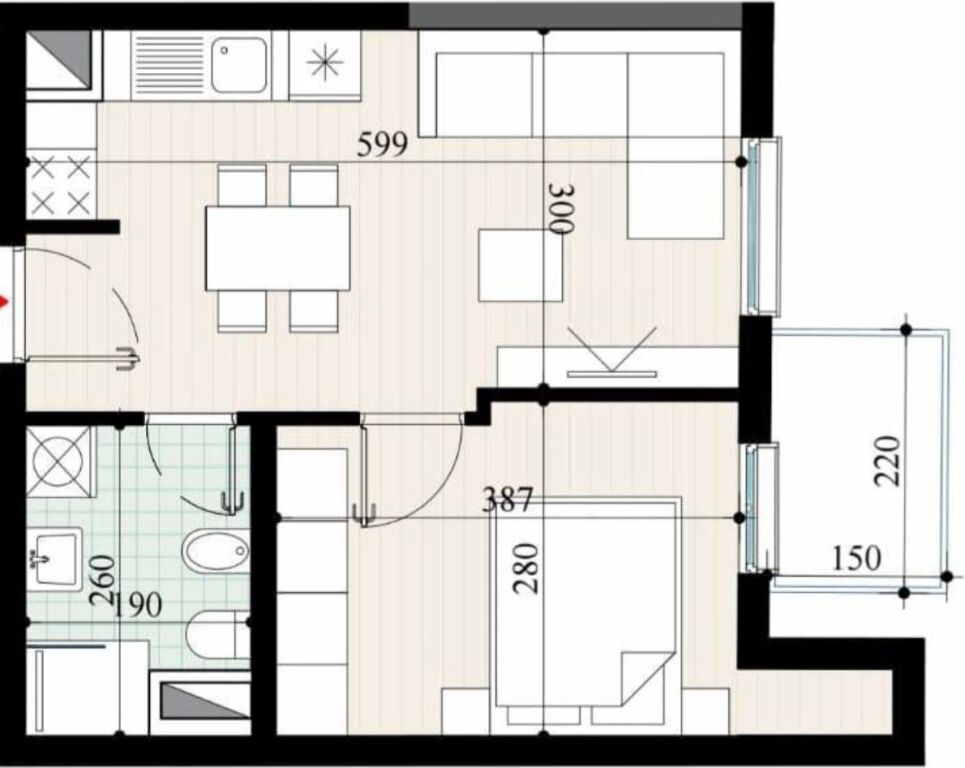 🏖️ Apartment 1+1 for sale in Golem 📍