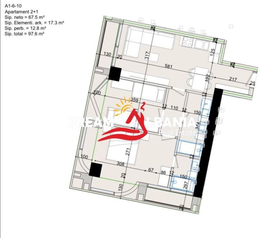 Apartament 2+1+2 Ne Shitje Prapa Globe (ID 41212255)