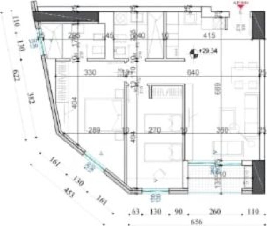 Apartment 2+1 for sale at Shqiponja Square Building.