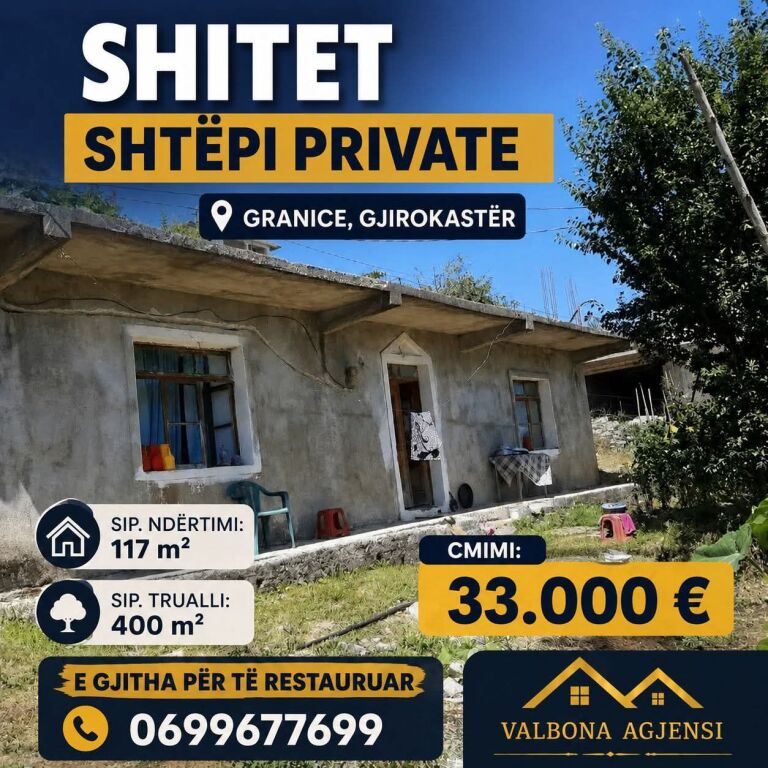 PRIVATE HOUSE FOR SALE GRANICE GJIROKASTER