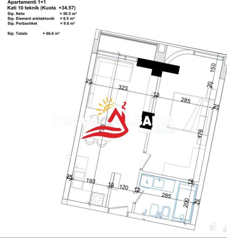 Apartament 1+1 Ne Shitje Prapa Globe (ID 41111581)