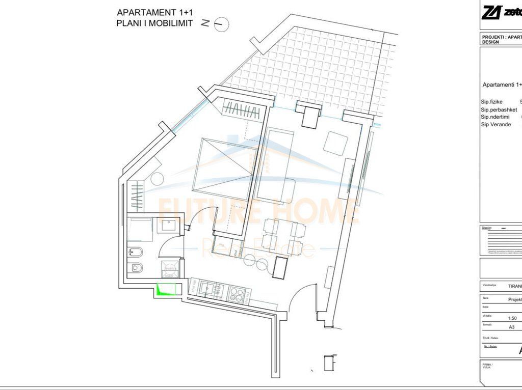 In vendita, Appartamento 1+1, presso il Complesso Grand, Tirana. 128.400 €