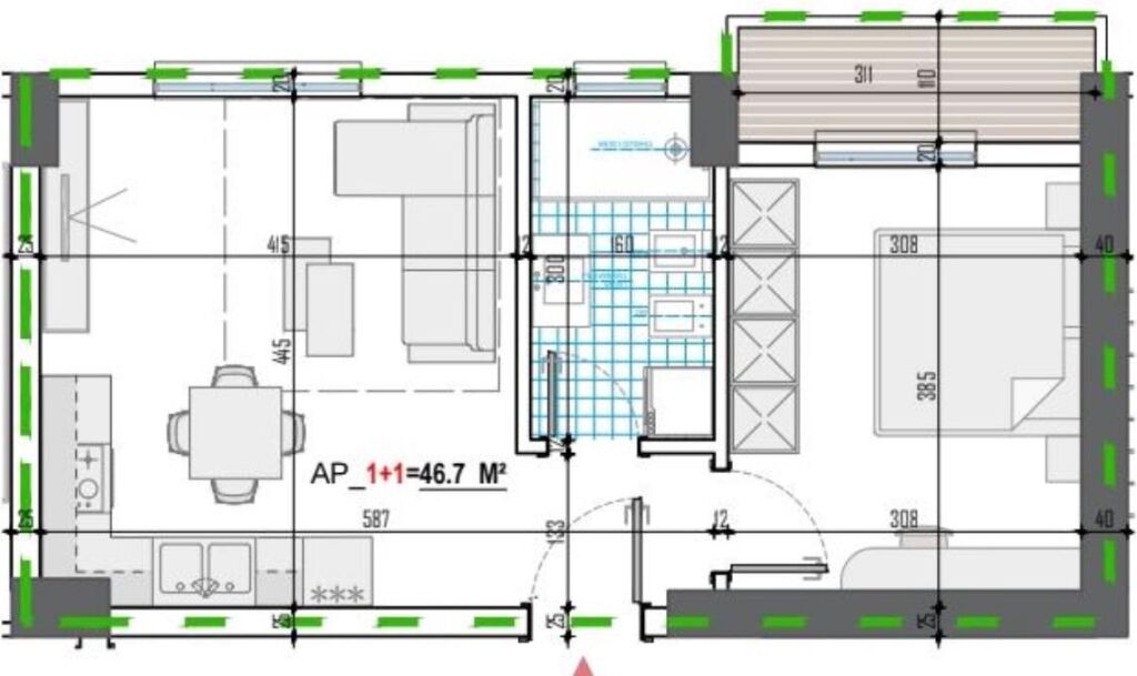 Appartamento 1+1 Economico in Vendita - Kamez, Ulliri