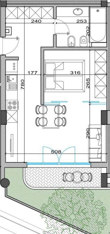 Vendo appartamento 1+1,. Kodra e DIellit 1 prolungamento  