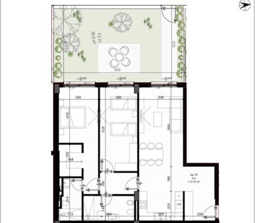 Appartamento 2+1 con veranda presso Park House Residence